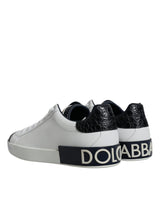 White Leather Logo Portofino Sneaker Shoes