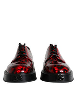 Red Black Leopard Lace Up Derby Dress Shoes