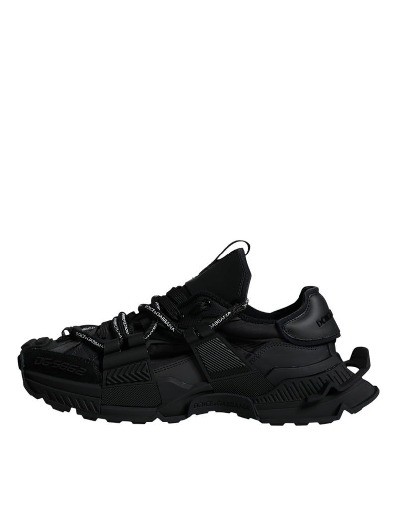 Black Low Top Space Lace Up Sneakers Shoes