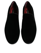 Black Suede Leather Slippers Loafers Shoes