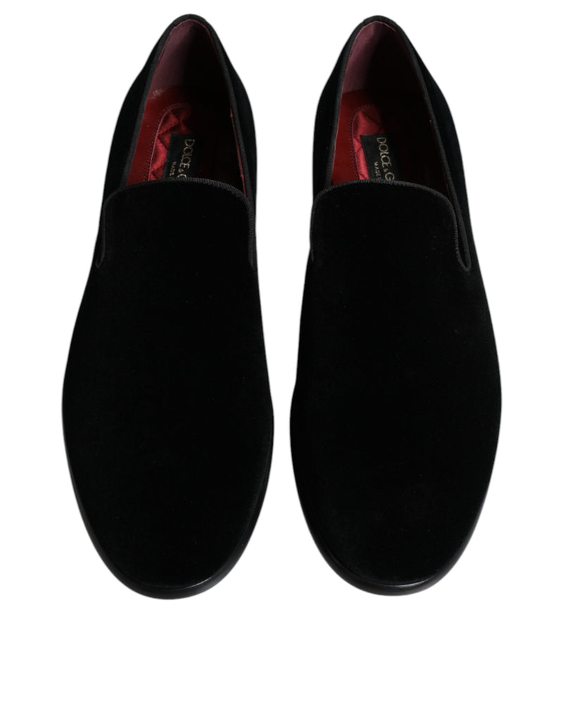 Black Suede Leather Slippers Loafers Shoes