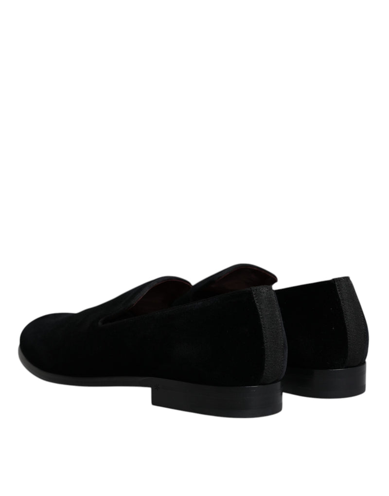 Black Suede Leather Slippers Loafers Shoes