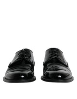 Black Leather Lace Up Men Derby Formal Shoes