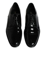 Black Leather Lace Up Men Derby Formal Shoes