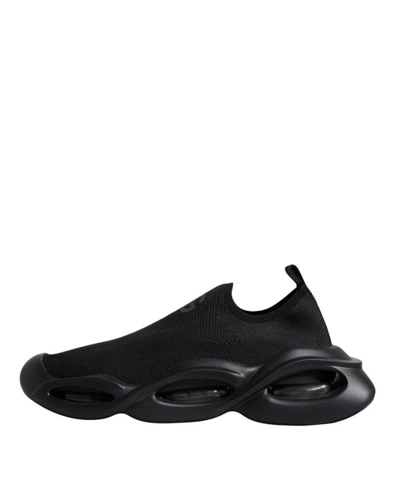 Black Slip On Wave Low Top Men Sneakers Shoes