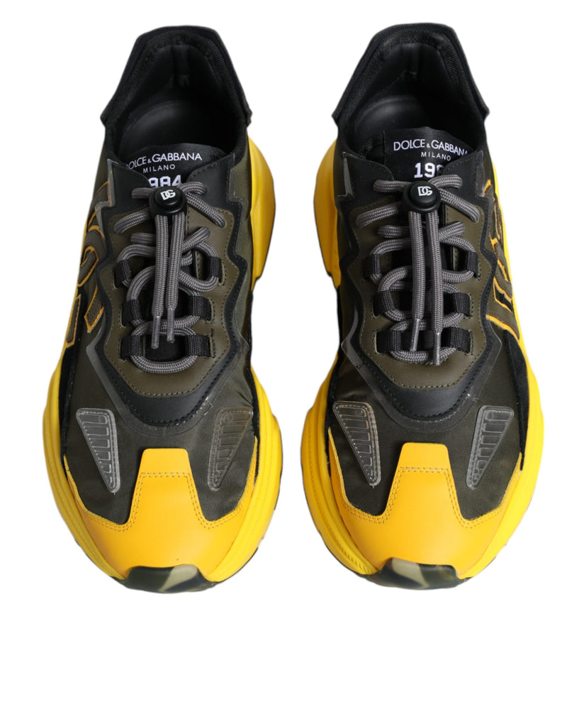 Black Yellow Leather Daymaster Sneakers Shoes