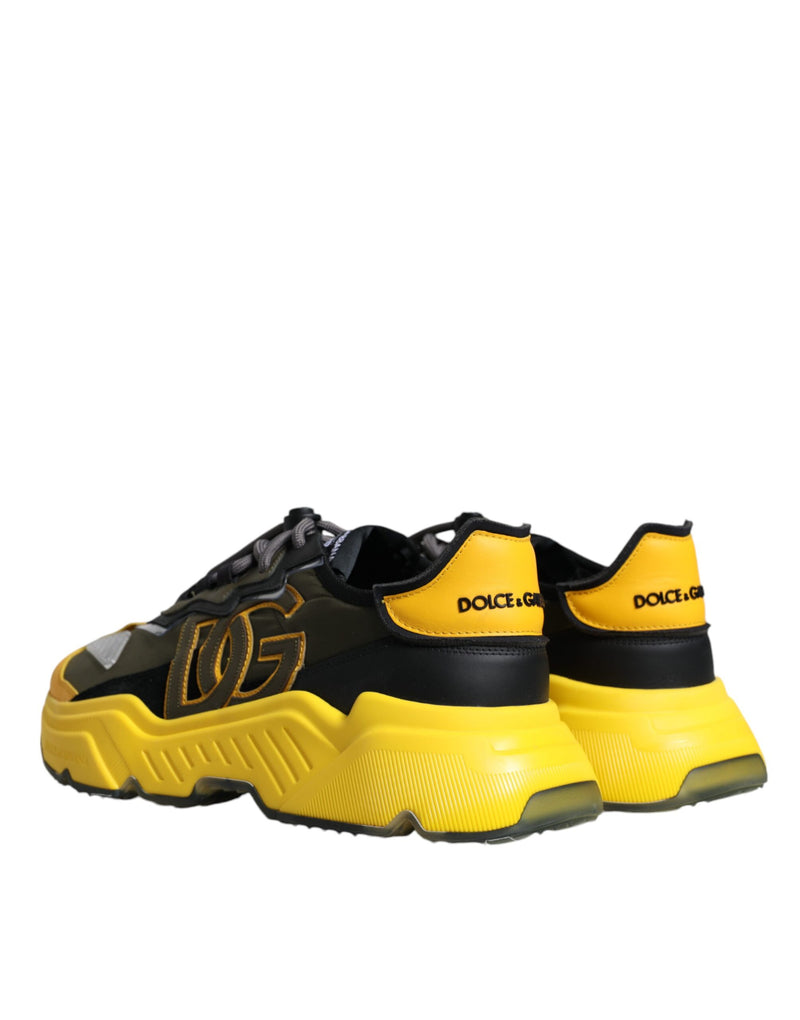 Black Yellow Leather Daymaster Sneakers Shoes