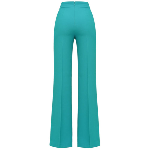 Green Polyester Jeans & Pant