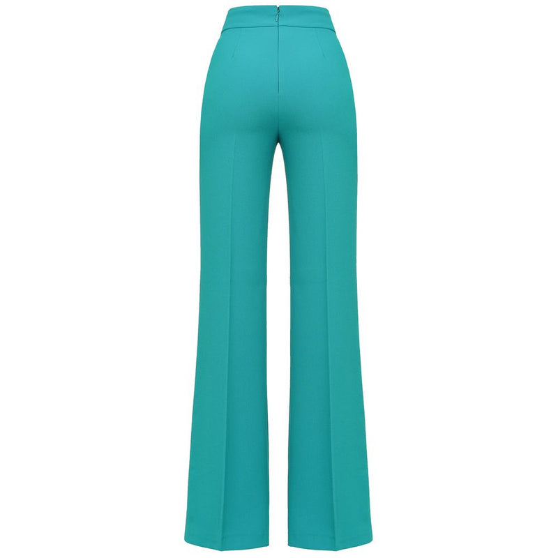 Green Polyester Jeans & Pant