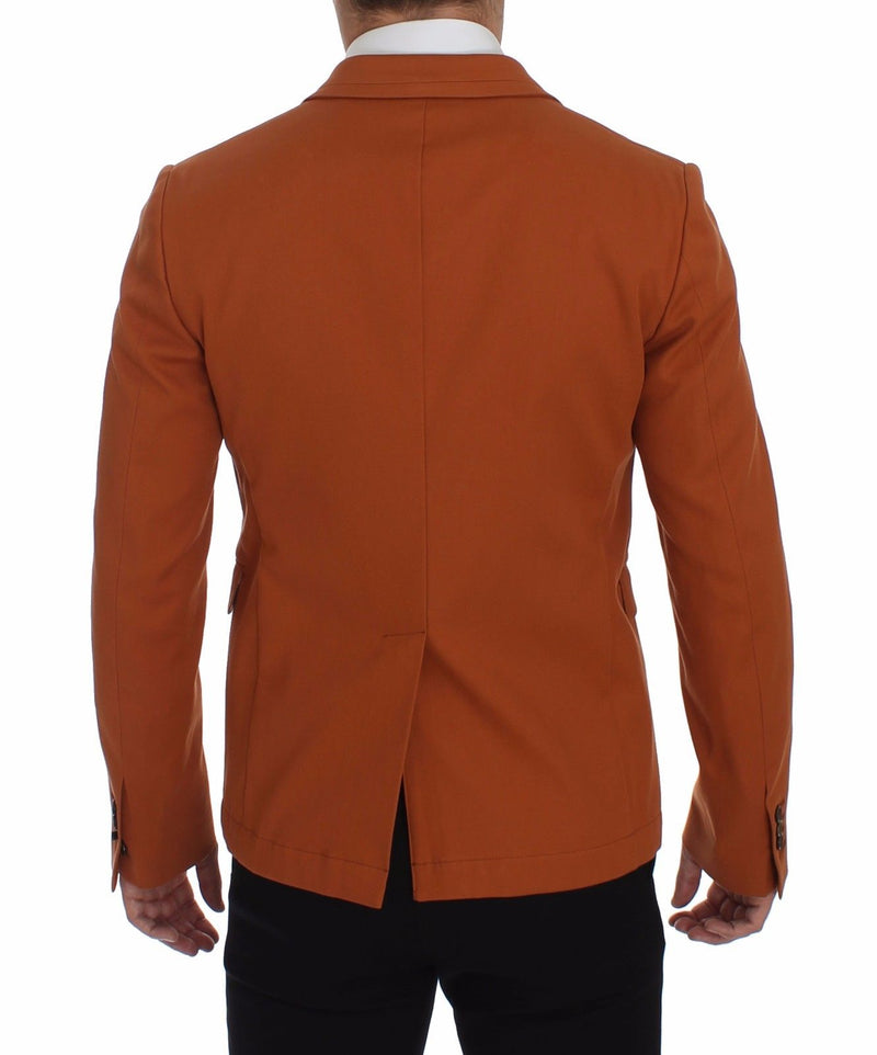 Elegante blazer de mezcla de algodón de algodón de naranja