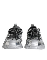 Silver Polyester NS1 Low Top Sneakers Shoes