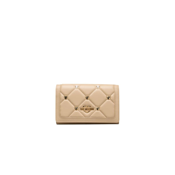 Beige Polyethylene Crossbody Bag