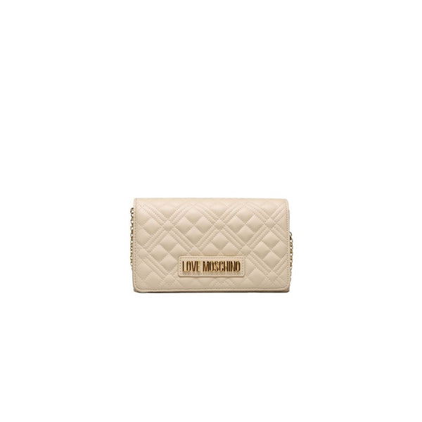 Beige Polyethylene Crossbody Bag