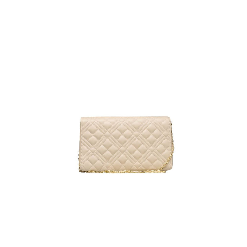 Beige Polyethylene Crossbody Bag