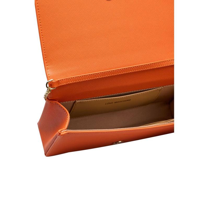 Orange Polyethylene Crossbody Bag