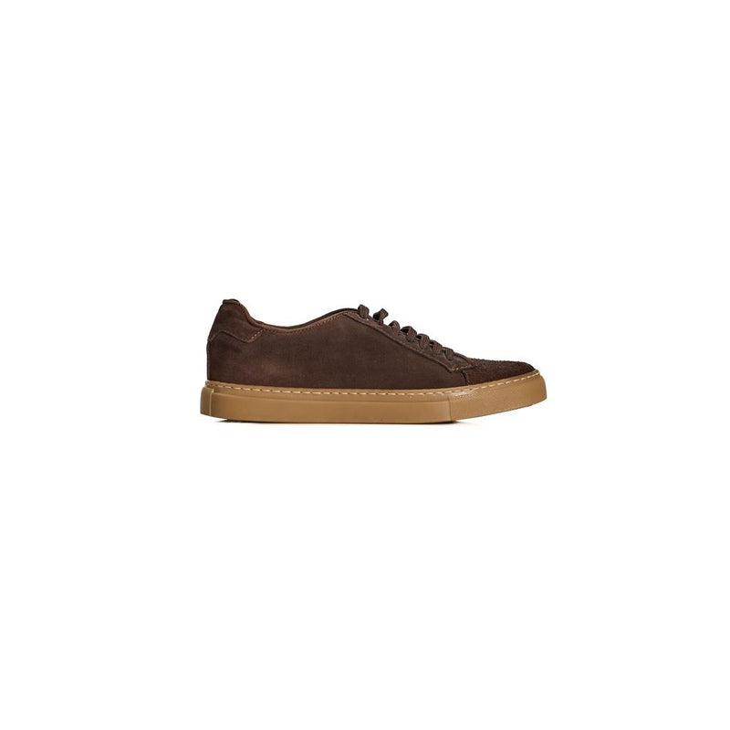 Brown Calfskin Men Sneaker