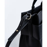 Black Synthetic Leather Handbag