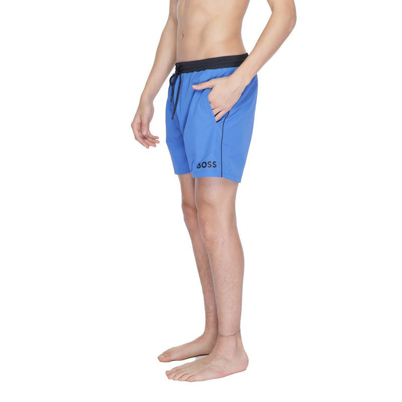 Blue Polyester Swimwear