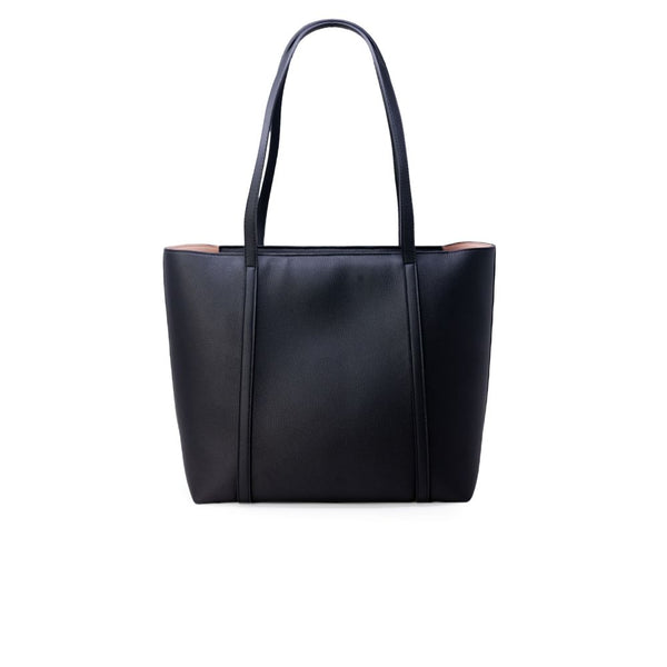 Black Synthetic Leather Handbag