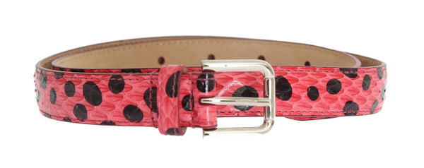 Polka Dot Snakeskin Belt με ασημένια πόρπη