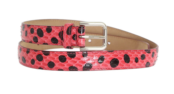 Polka Dot Snakeskin Belt με ασημένια πόρπη