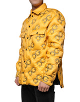 Yellow Logo Padded Buttoned Blouson Jacket