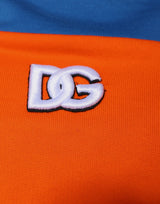 Orange Blue Full Zip Jersey Bomber Jacket