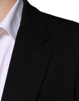 Black Wool Single Breasted Formal Blazer