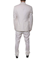 White Wool Silk 3 Piece SlimFit Formal Suit