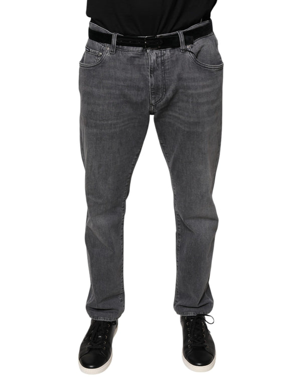 Dark Gray Cotton Stretch Skinny Denim Jeans