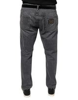 Dark Gray Cotton Stretch Skinny Denim Jeans