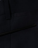 Blue Wool Skinny Formal Dress Pants