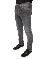 Dark Gray Cotton Stretch Skinny Denim Jeans