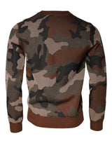 Multicolor Camouflage Men Pullover Sweater