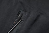 Black Logo Plaque Hooded Full Zip Sweater