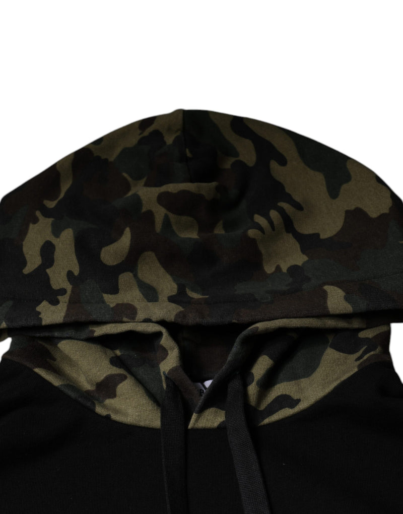 Black Camouflage Hooded Sweatshirt Sweater