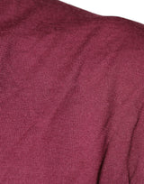 Maroon Cashmere V-neck Men Pullover Sweater