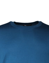 Blue Long Sleeve Crew Neck Pullover Sweater