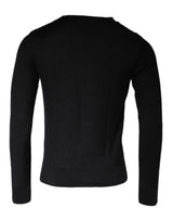 Black Long Sleeve Crew Neck Pullover Sweater