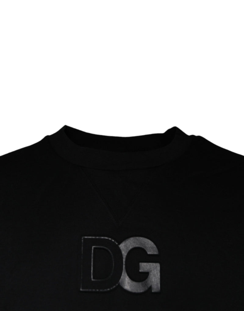 Black DG Logo Cotton Men Sweatshirt Sweater