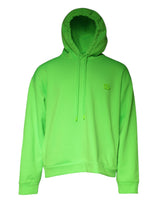 Green Logo Hooded Pullover Men Sweatshirt Sweater