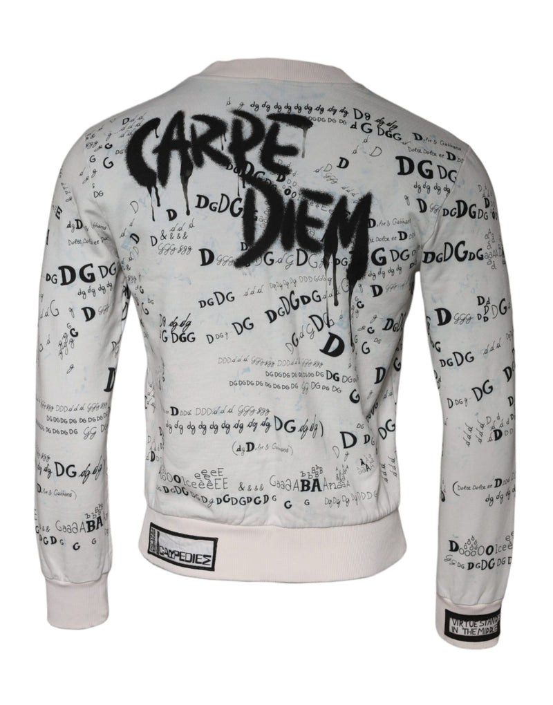 White DG Logo Cotton Men Sweatshirt Sweater