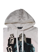 White Caesar Cotton Hooded Pullover Sweater