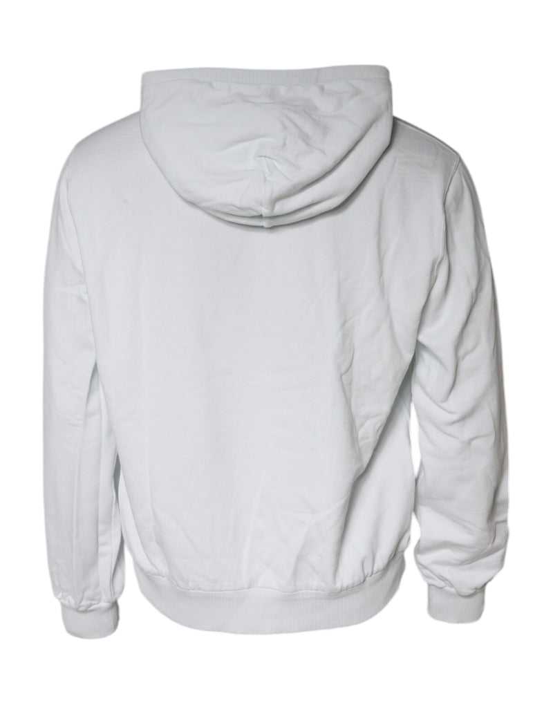 White Caesar Cotton Hooded Pullover Sweater