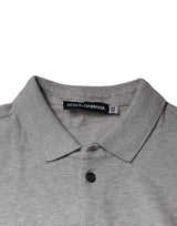 Gray Crown Collared Short Sleeve Polo T-shirt