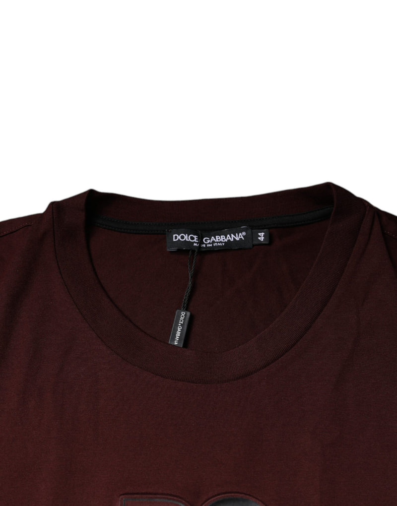 Maroon DG Logo Cotton Crew Neck T-shirt