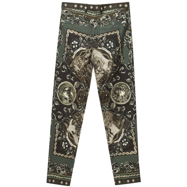 Green Cotton Jeans & Pant