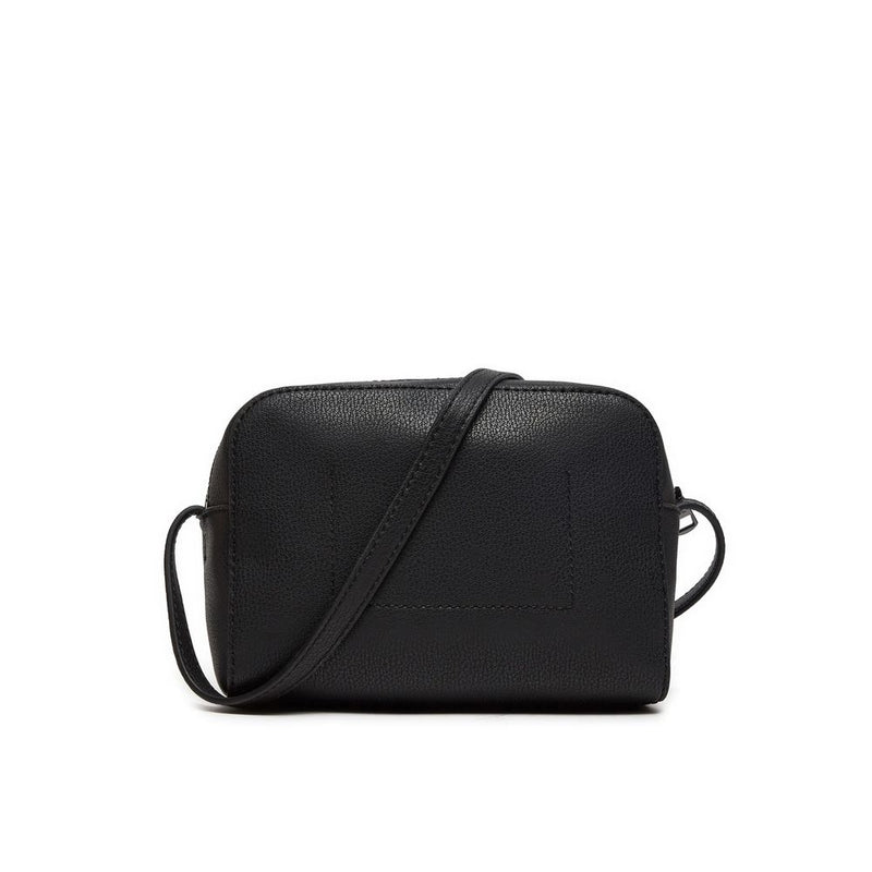 Black Synthetic Leather Handbag