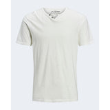 Cream Flamed Cotton T-Shirt