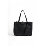 Black Synthetic Leather Handbag